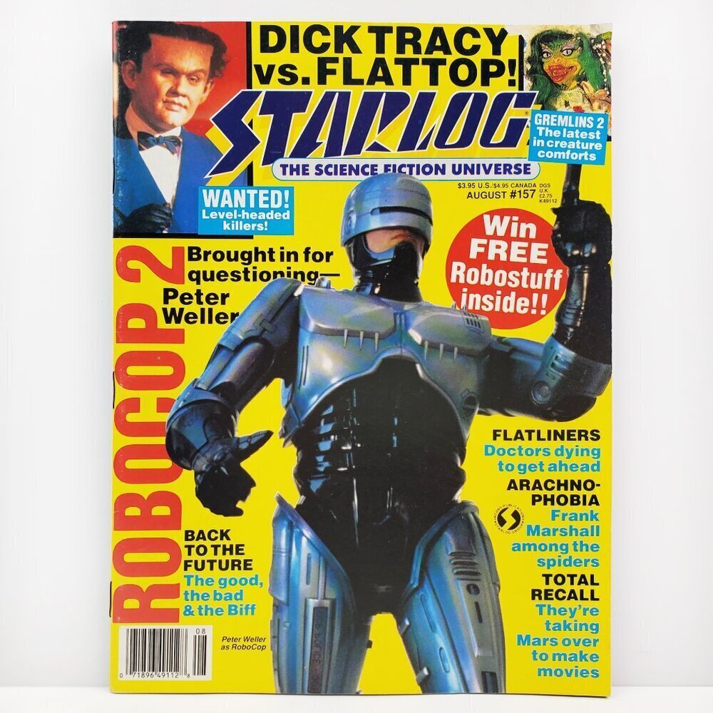 Starlog Magazine Aug. 1990 RoboCop Gremlins Arachnophobia Back Future Dick Tracy